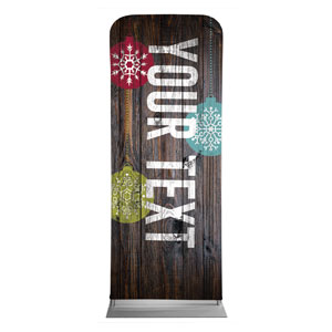 Dark Wood Christmas Ornaments Your Text 2'7" x 6'7" Sleeve Banners