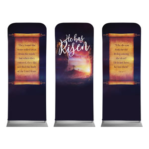 Dramatic Tomb Easter Triptych 2'7" x 6'7" Sleeve Banners