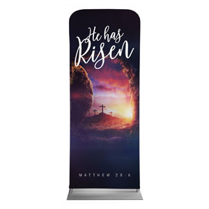 Dramatic Tomb Easter Scripture 2'7" x 6'7" Sleeve Banners