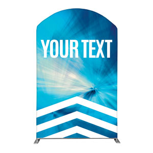 Chevron Blue Your Text 5' x 8' Curved Top Sleeve