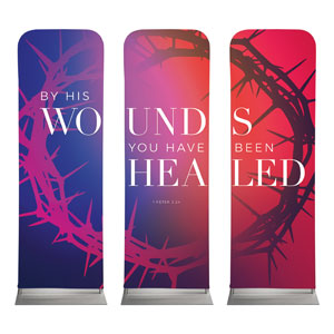 Celebrate Easter Crown Triptych 2' x 6' Sleeve Banner