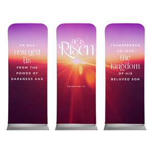 He Is Risen Light Triptych 2'7" x 6'7" Sleeve Banners