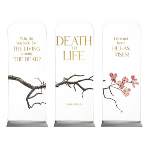 Death To Life Blossom Triptych 2'7" x 6'7" Sleeve Banners