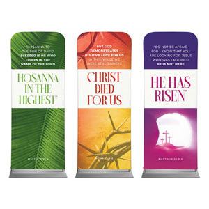 Easter Week Colors Triptych 2'7" x 6'7" Sleeve Banners
