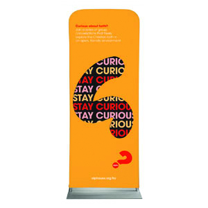 Alpha Stay Curious Orange 2'7" x 6'7" Sleeve Banners