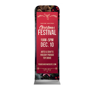 Christmas Festival Invite 2' x 6' Sleeve Banner