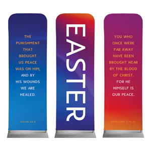 Glow Easter Triptych 2' x 6' Sleeve Banner