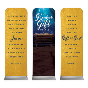 Greatest Gift of All Triptych 2' x 6' Sleeve Banner