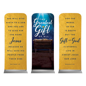 Greatest Gift of All Triptych 2'7" x 6'7" Sleeve Banners