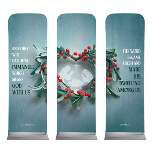 Blessings of Christmas Triptych 2' x 6' Sleeve Banner