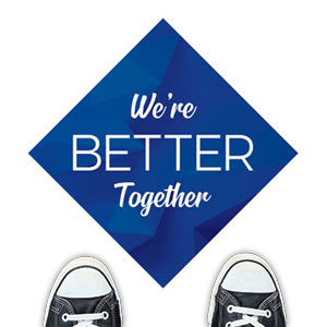 Blue Abstract Better Together Floor Stickers