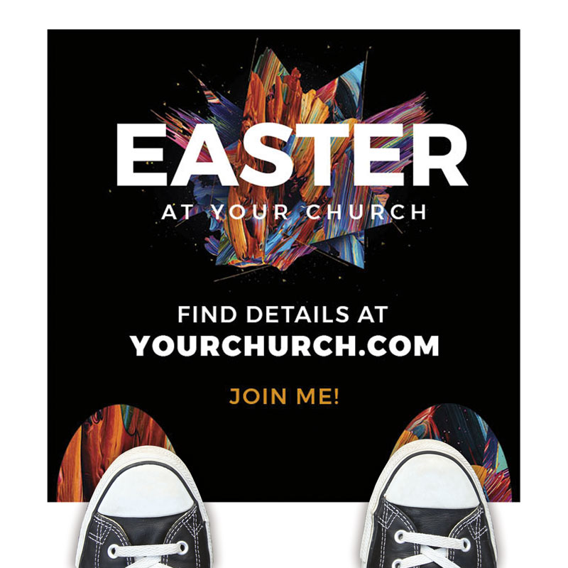 Floor Stickers, You're Invited, CMU Easter Invite 2021, 17 x 17