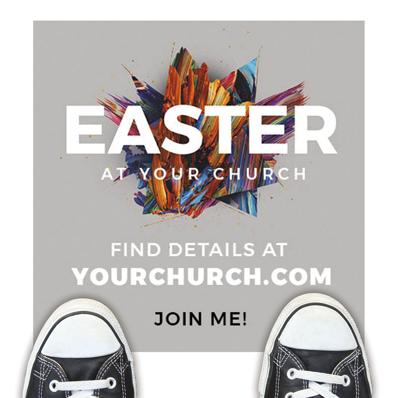 Floor Stickers, You're Invited, CMU Easter Invite 2021 Grey, 12 x 18