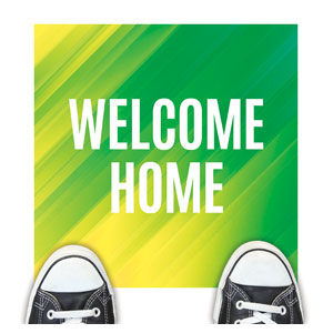 Welcome Home Green Floor Stickers