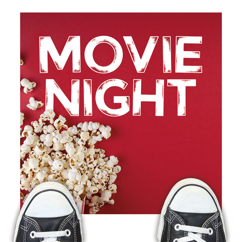 Floor Stickers, Summer - General, Movie Night Popcorn, 12 x 18