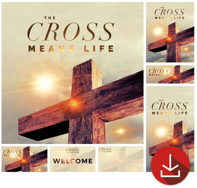 Church Graphic Bundles, Easter, Cross Means Life