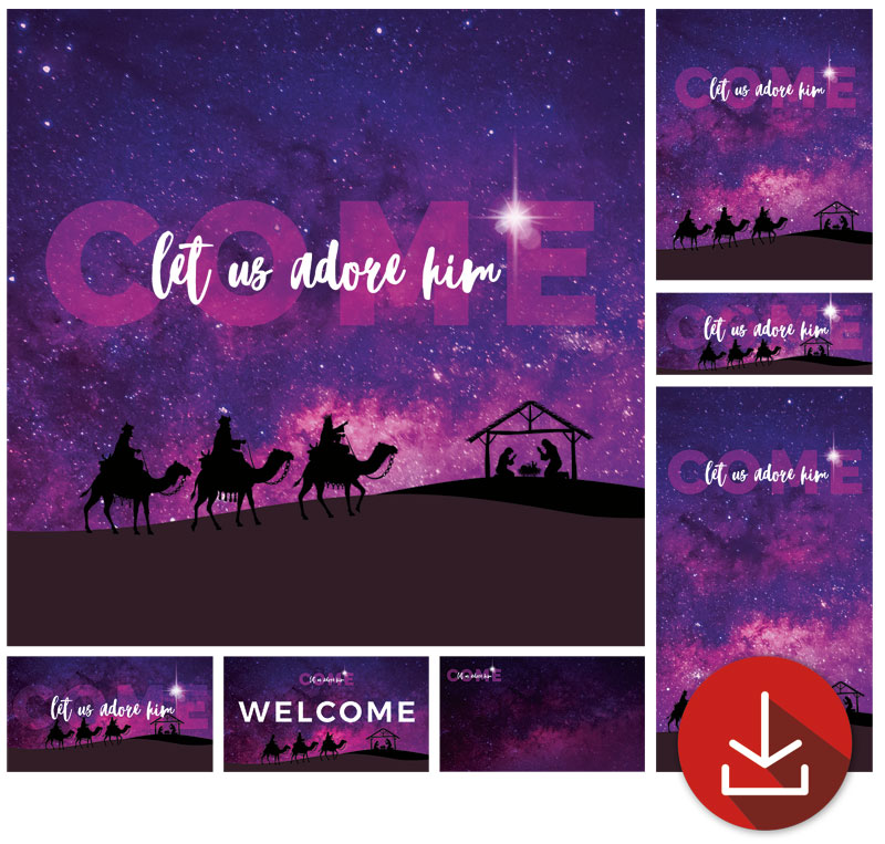 Church Graphic Bundles, Christmas, Come Let Us Adore