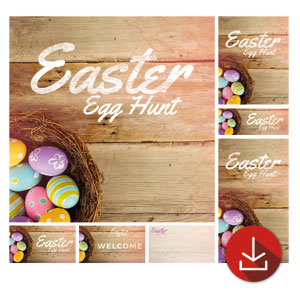 Easter Basket of Eggs Church Graphic Bundles