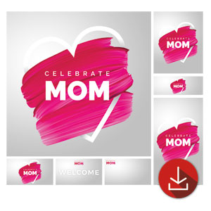 Mom Pink Paint Strokes Church Graphic Bundles