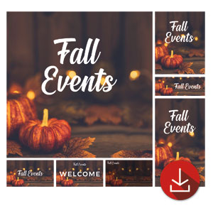 Fall Events Gold Lights Church Graphic Bundles