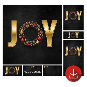Gold Joy Wreath Church Graphic Bundles