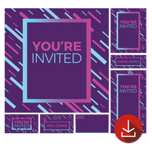 Electric Purples Invited Church Graphic Bundles