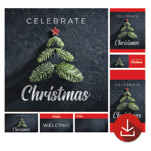 Christmas Sprig Tree Church Graphic Bundles