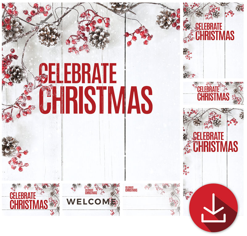 Church Graphic Bundles, Christmas, Celebrate Christmas Berries
