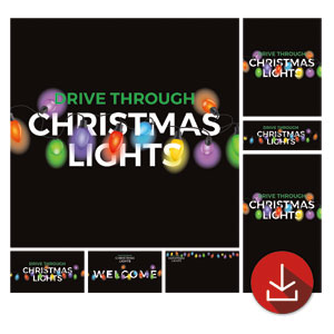 Drive Through Christmas Lights Church Graphic Bundles