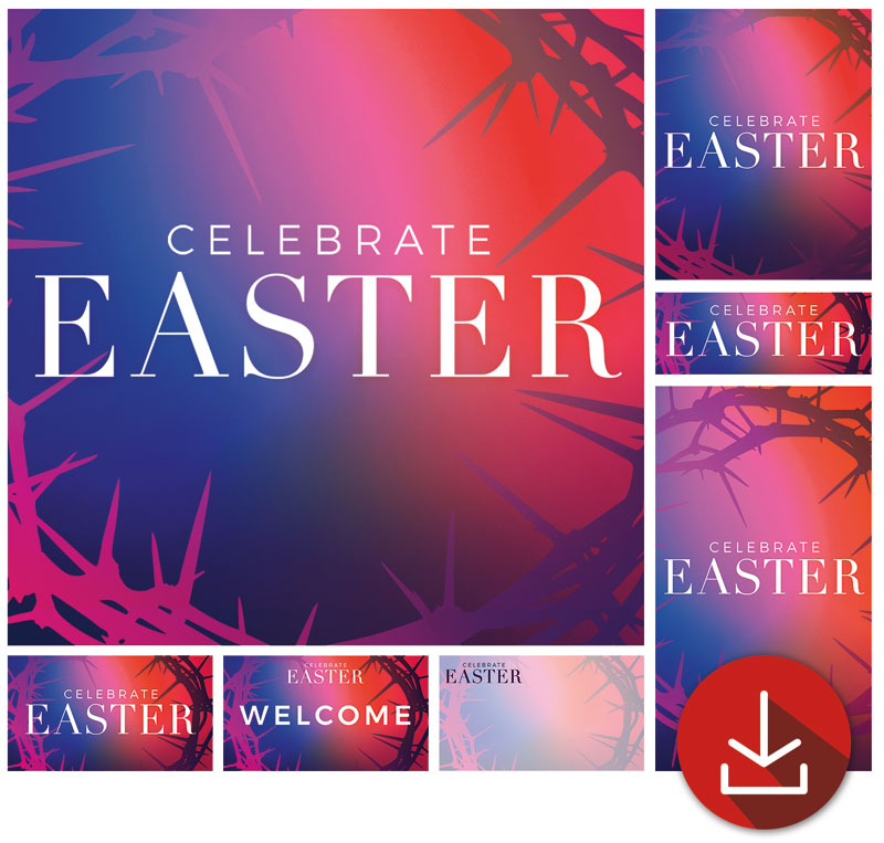 Church Graphic Bundles, Easter, Celebrate Easter Crown