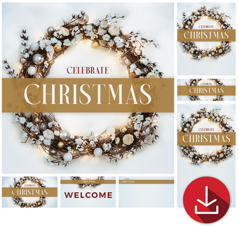 Church Graphic Bundles, Christmas, Christmas Wreath Lights