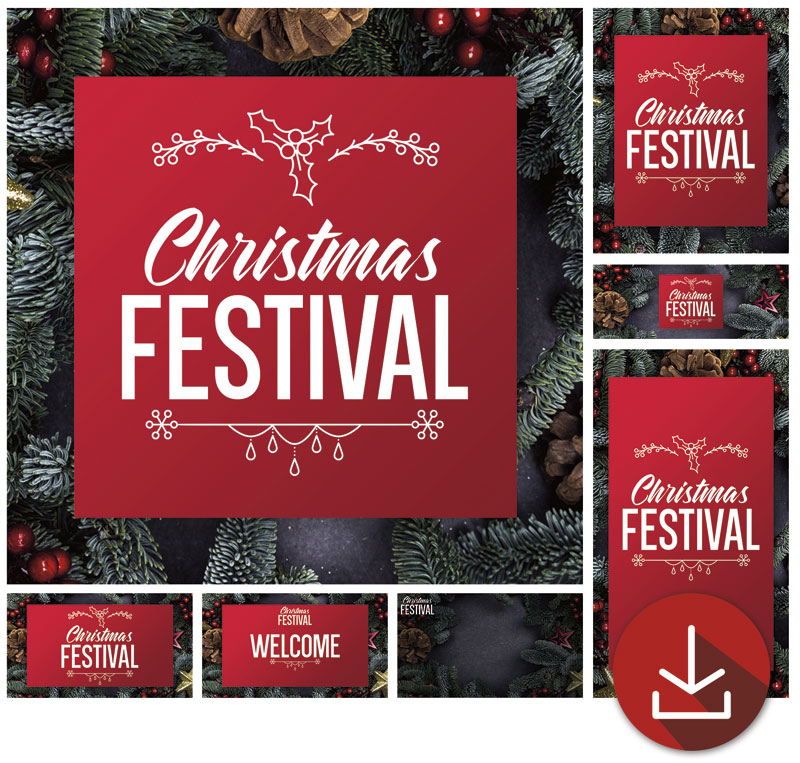 Church Graphic Bundles, Christmas, Christmas Festival Invite