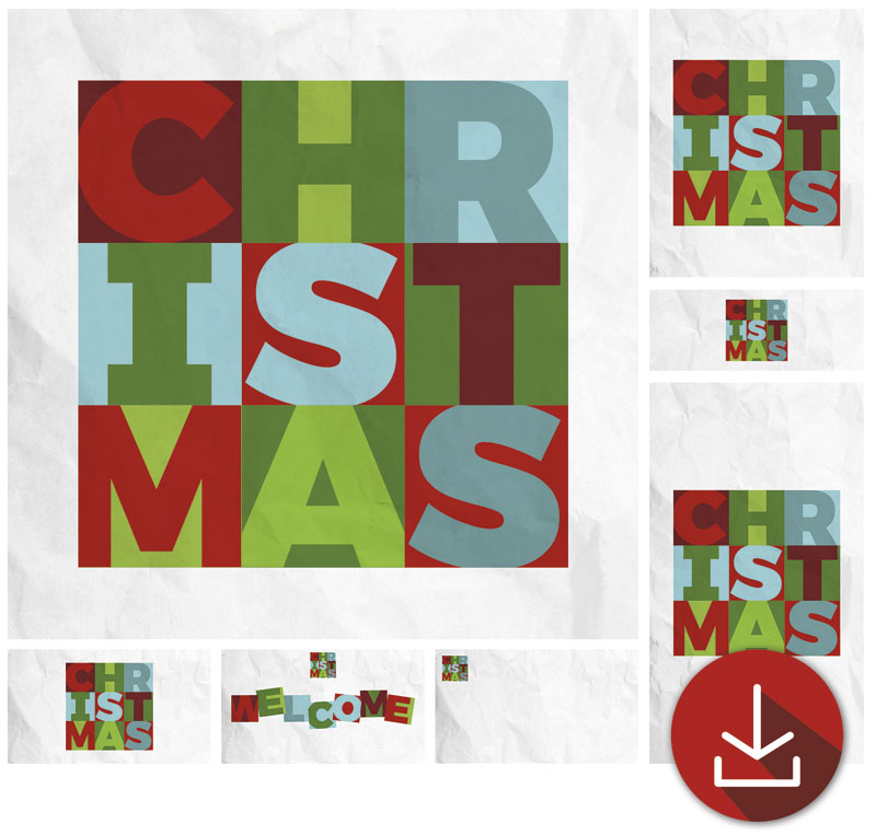Church Graphic Bundles, Christmas, Christmas Squares