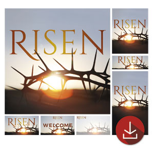 Easter Risen Crown Church Graphic Bundles