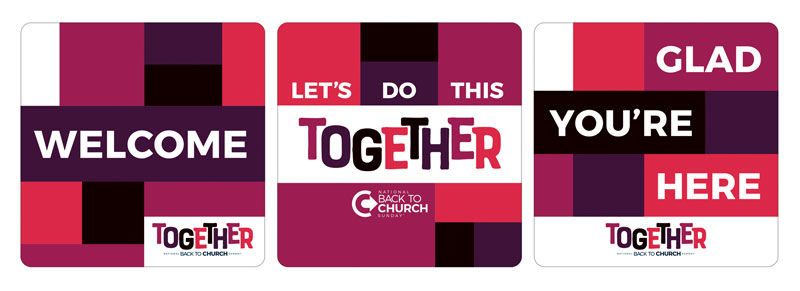 Handheld Signs, Back To Church Sunday, BTCS Together, 21 Square