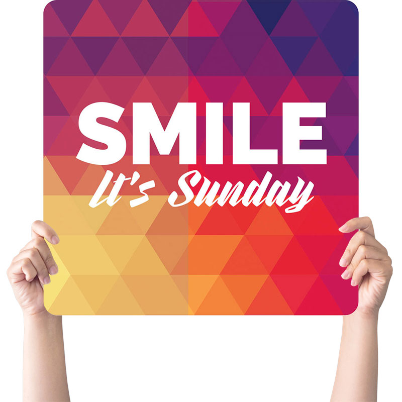 Handheld Signs, Geometric Bold Products, Geometric Bold Smile, 21 Square