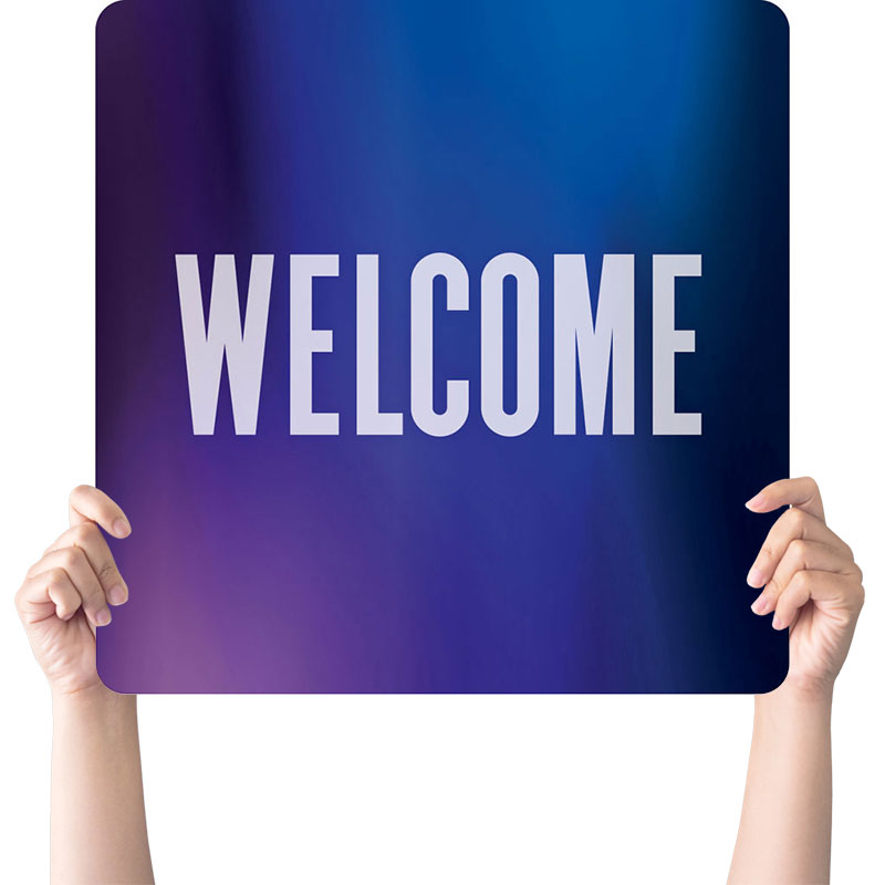 Handheld Signs, Welcome, Aurora Lights, 21 Square