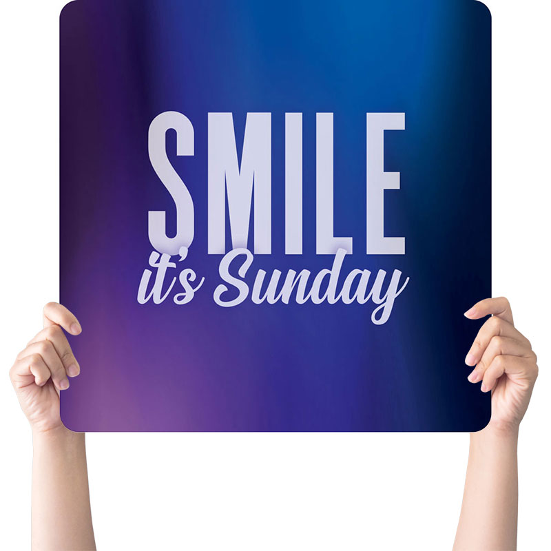 Handheld Signs, Welcome, Aurora Lights Smile, 21 Square