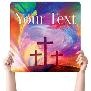 No Greater Love Your Text Square Handheld Signs