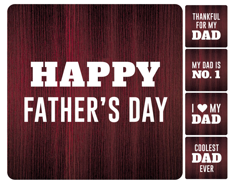 Handheld Signs, Father's Day Mahogany Set, 21 Square