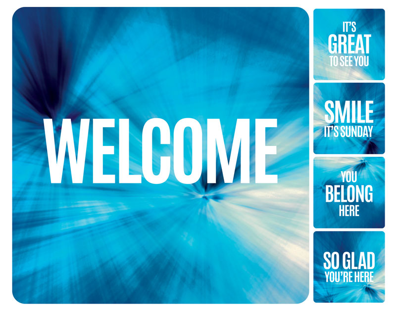 Handheld Signs, Chevron Welcome Blue Products, Chevron Blue Greeter Set, 21 Square