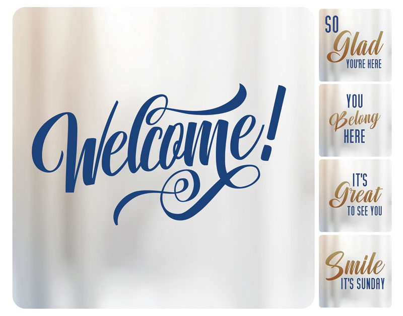 Handheld Signs, You're Invited, Connected Greeter Set, 21 Square