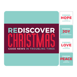 ReDiscover Christmas Advent Contemporary Set Square Handheld Signs