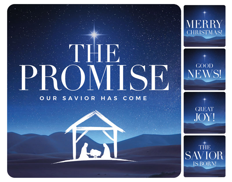 Handheld Signs, Christmas, The Promise Manger Set, 21 Square