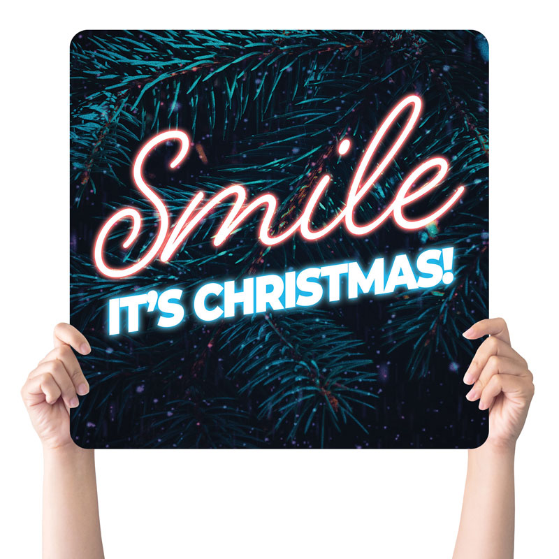 Handheld Signs, Christmas, CMU Christmas Smile 2021, 21 Square