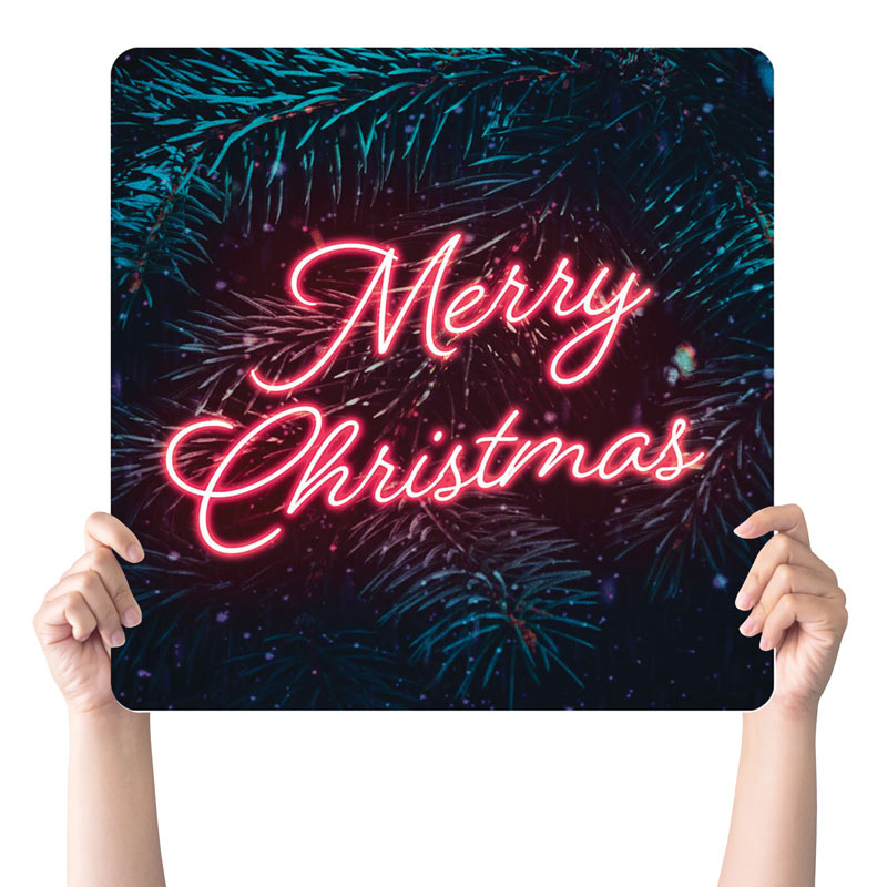 Handheld Signs, Christmas, CMU Merry Christmas Glow 2021, 21 Square
