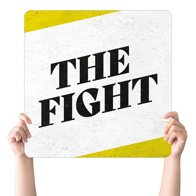 Handheld Signs, You're Invited, CMU The Fight Yellow White 2022, 21 Square
