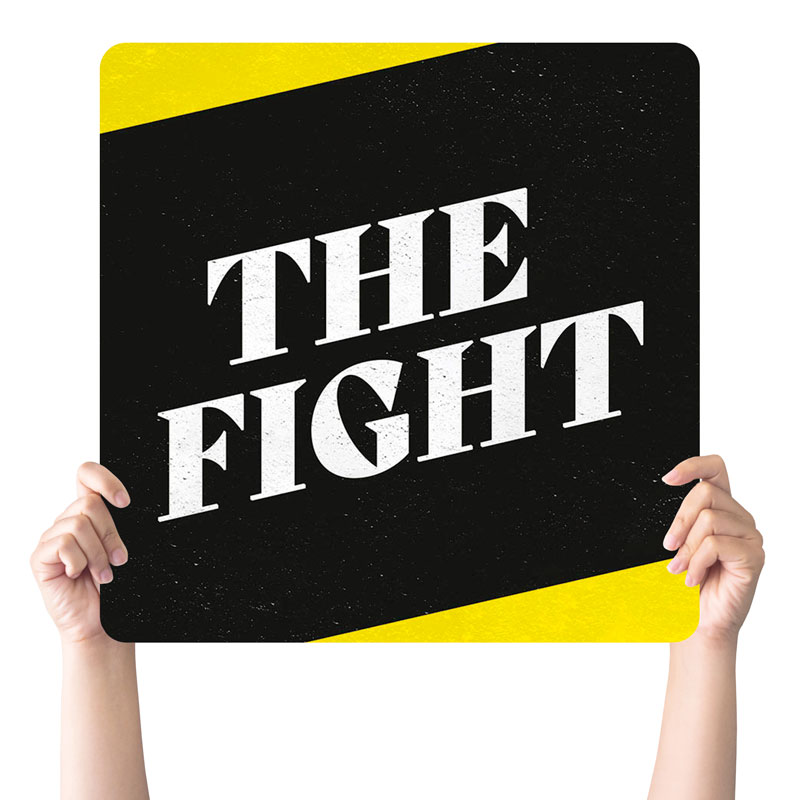 Handheld Signs, You're Invited, CMU The Fight Yellow Black 2022, 21 Square
