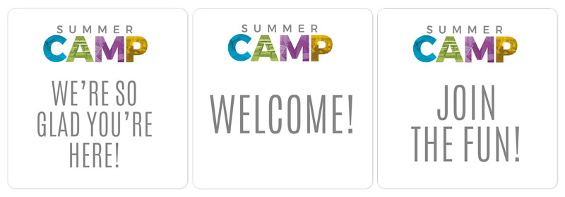 Handheld Signs, Summer - General, Summer Camp Colors Set, 21 Square