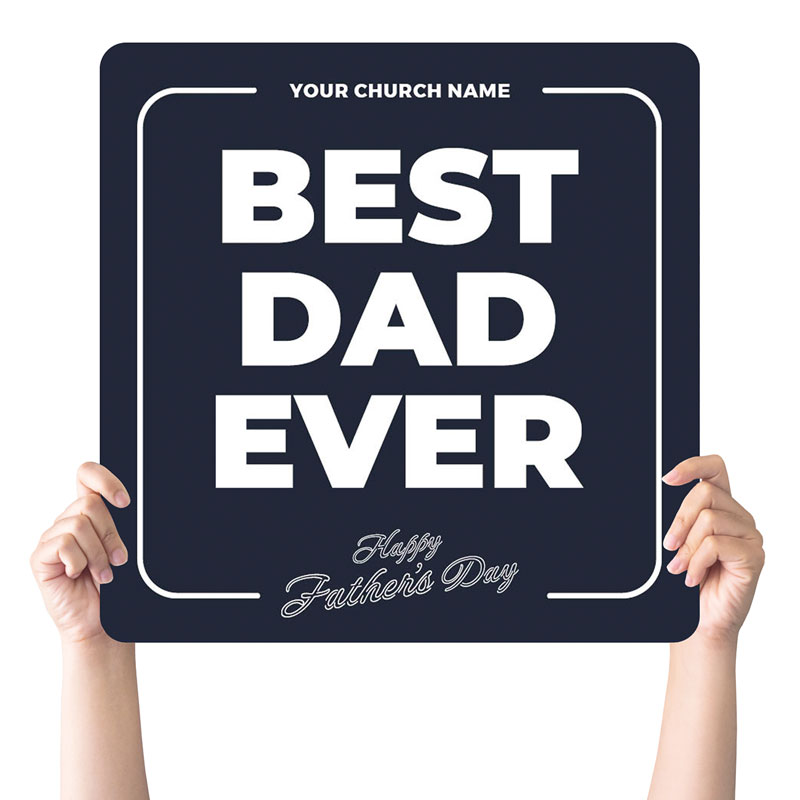 Handheld Signs, CMU Father's Day Best Dad 2022, 21 Square